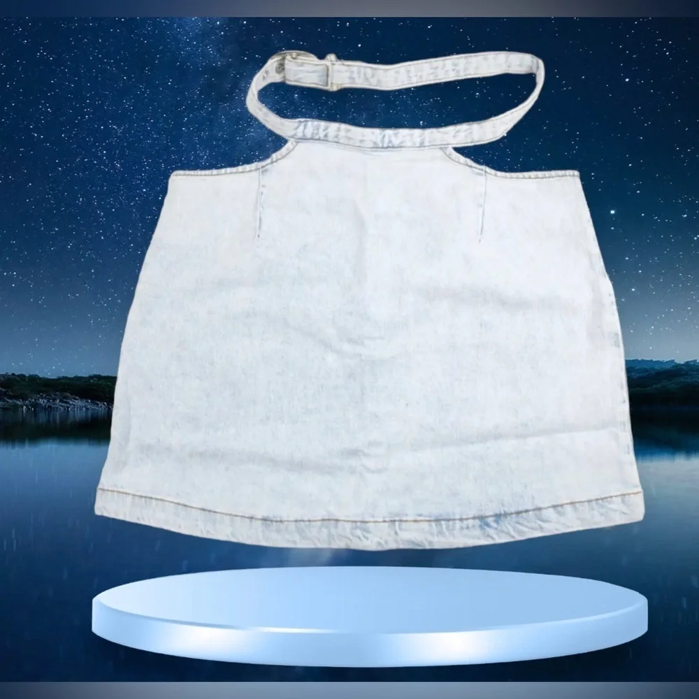We wore what denim cut out mini skirt Light Denim Skirt Indigo Confort ($69) M